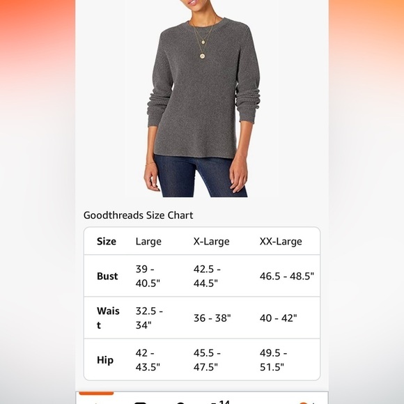 NWT Goodthreads Women's Cotton Shaker Stitch Crewneck Sweater XXLarge - Picture 6 of 7